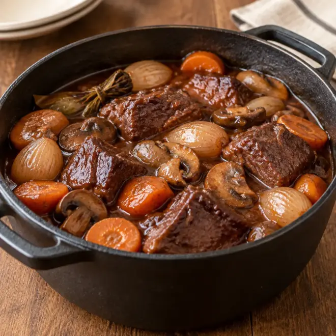 Paleron de bœuf recette aux échalotes confites