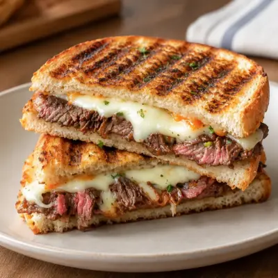 Panini steak fromage facile et croustillant