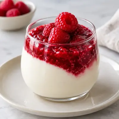 Panna cotta aux framboises facile et crémeuse