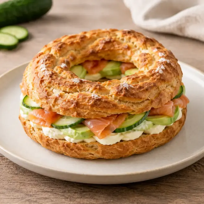 Paris-Brest salé : recette au saumon et avocat