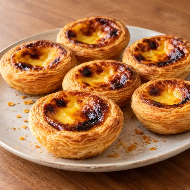 Pastéis de nata, feuilletage croustillant et crème fondante