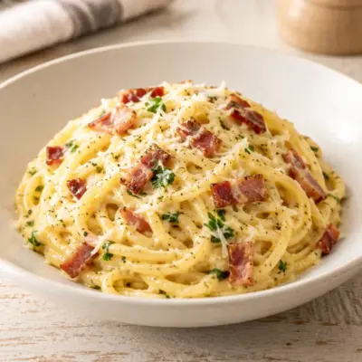 Pâtes à la carbonara faciles et crémeuses