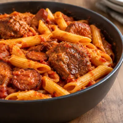 Pâtes boulettes saucisse, recette facile