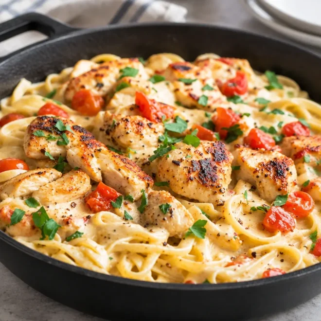 Pâtes crémeuses au poulet cajun faciles