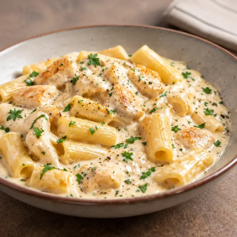 Pâtes crémeuses au poulet faciles et rapides