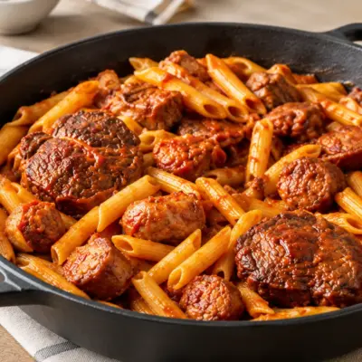Pâtes rustiques recette facile à la viande