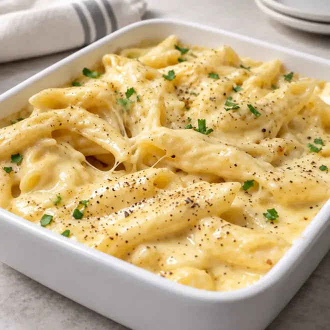 Penne crémeuses au fromage faciles et filantes