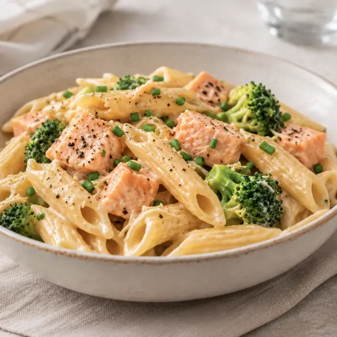 Penne crémeuses au saumon : recette facile