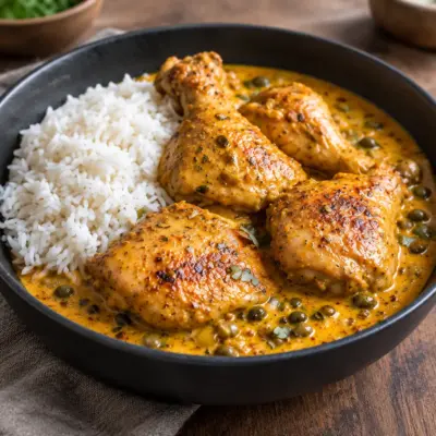 Pilons de poulet au curry doux et lait d’amande
