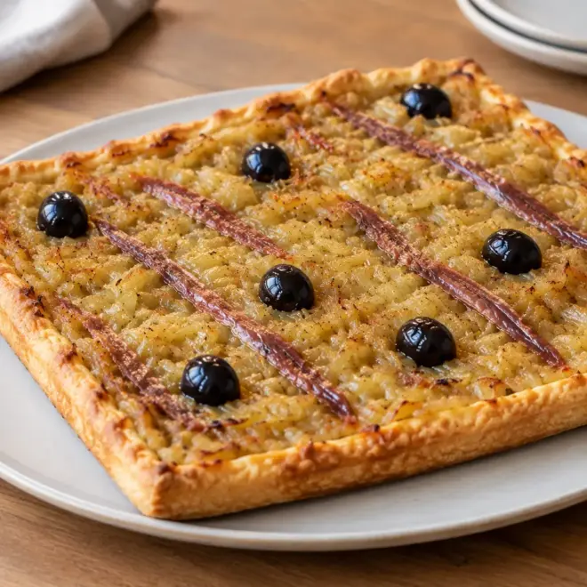 Pissaladière niçoise facile et bien dorée