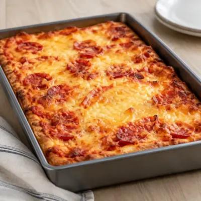 Pizza au chorizo maison, pâte dorée et fondante