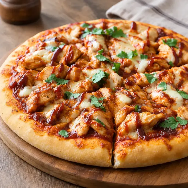 Pizza au poulet barbecue facile et fondante