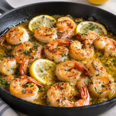 Poêlée de crevettes facile au beurre citronné