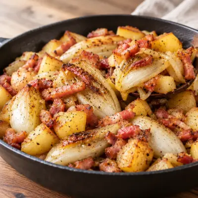 Poêlée d’endives : pommes de terre et lardons