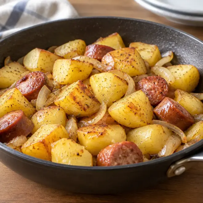 Poêlée pommes de terre saucisse facile et dorée
