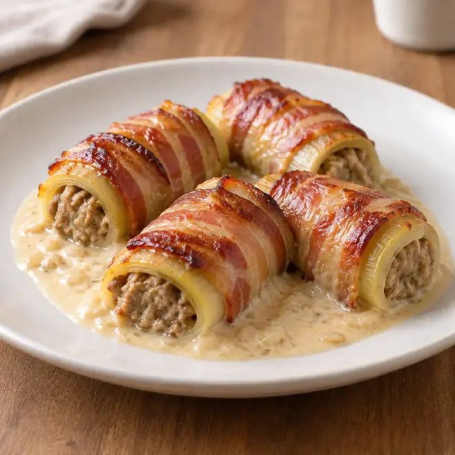 Poireaux farcis recette au lard et viande hachée