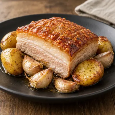 Poitrine de porc rôtie facile et croustillante