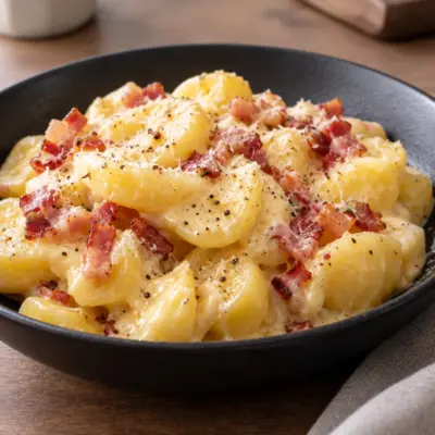 Pommes de terre carbonara faciles et crémeuses