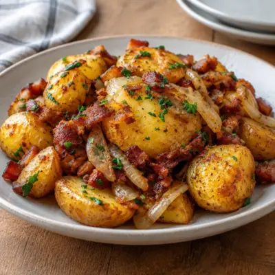 Pommes de terre croustillantes aux lardons