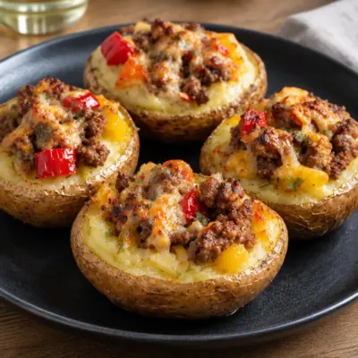 Pommes de terre farcies faciles et gratinées