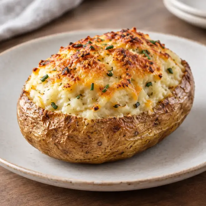 Pommes de terre farcies au fromage, crémeuses et gratinées