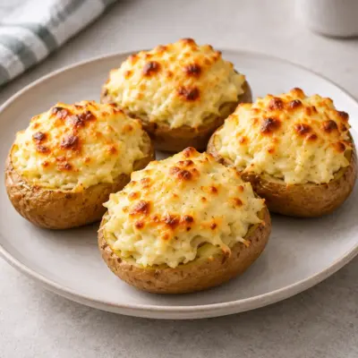 Pommes de terre farcies : recette crémeuse et dorée