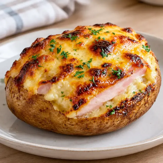 Pommes de terre farcies au jambon faciles