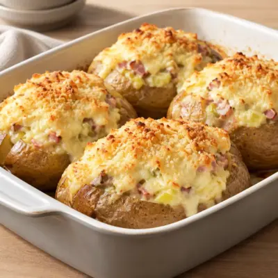 Pommes de terre farcies, recette facile et gratinée