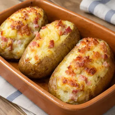 Pommes de terre farcies : recette facile au jambon