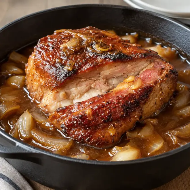 Porc braisé aux oignons facile et fondant