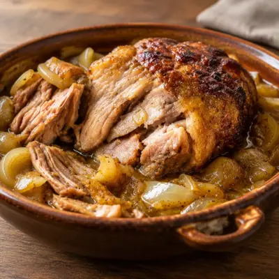 Porc braisé recette fondante aux oignons