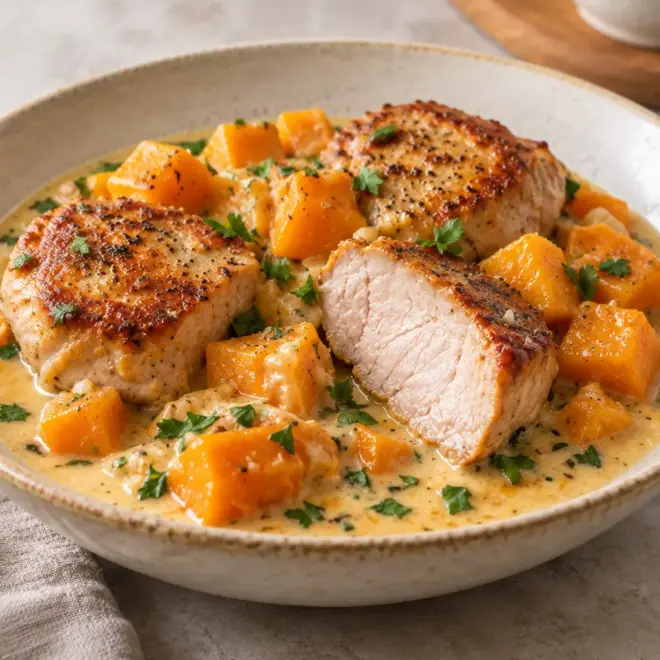 Porc crémeux à la courge facile et fondant