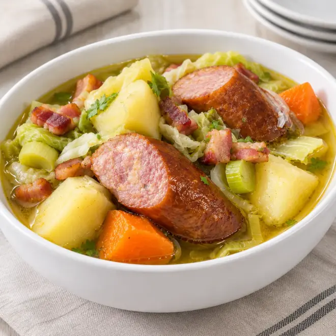 Potée au saucisson fumé facile et familiale