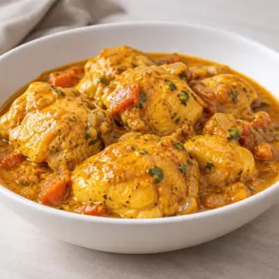 Poulet au curry facile, sauce au lait de coco