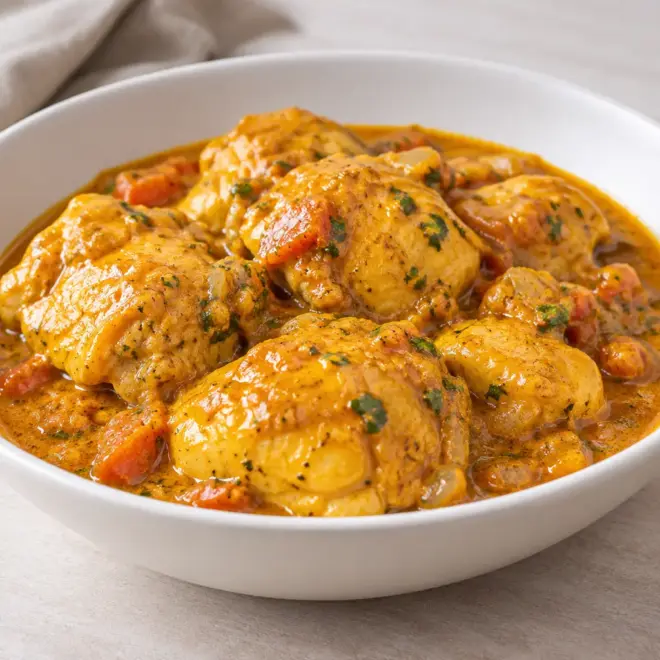 Poulet au curry facile, sauce au lait de coco