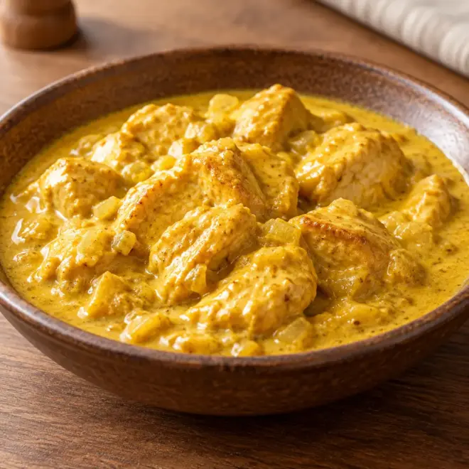 Poulet au curry crémeux facile et fondant