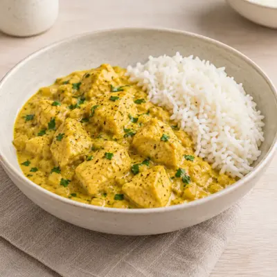 Poulet au curry facile, sauce crémeuse
