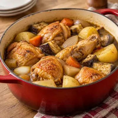 Poulet aux pommes de terre en cocotte facile