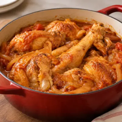 Poulet braisé mijoté facile en cocotte
