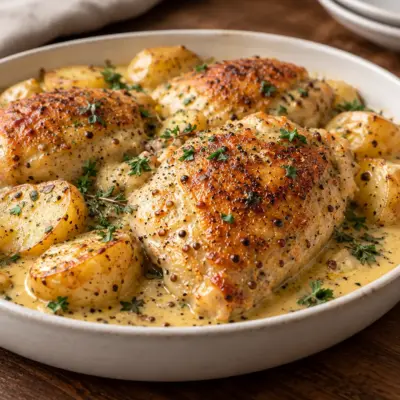 Poulet crémeux à la moutarde facile