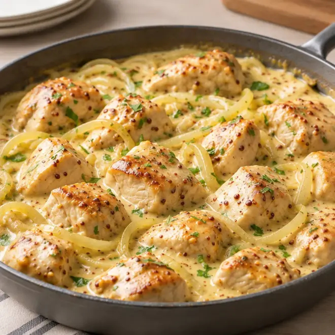 Poulet crémeux à la moutarde facile et fondant