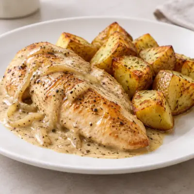 Poulet crémeux à la moutarde facile et doré