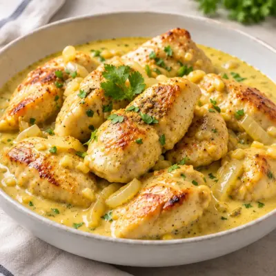 Poulet crémeux à la poêle facile
