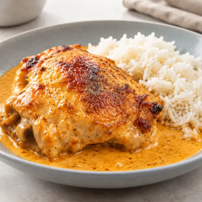 Poulet crémeux à la poêle facile et doré