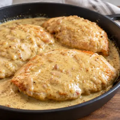 Poulet crémeux à la poêle, facile et fondant