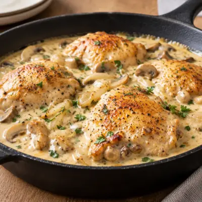 Poulet crémeux à la poêle facile et familial