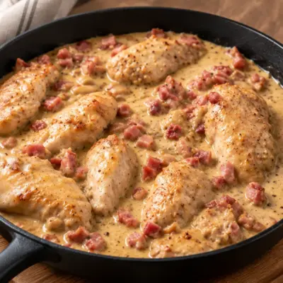 Poulet crémeux au bacon facile et fondant