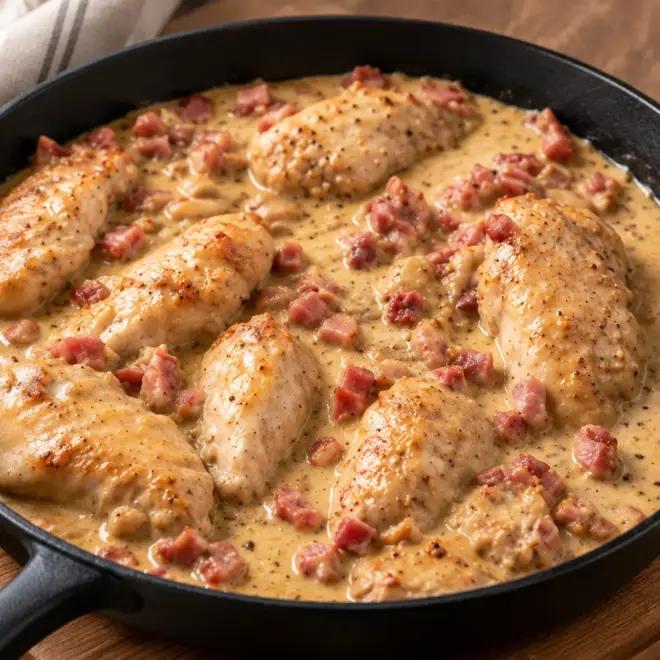 Poulet crémeux au bacon facile et fondant