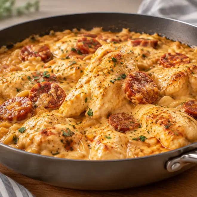 Poulet crémeux au chorizo facile en 45 minutes