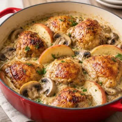 Poulet crémeux aux champignons : recette facile